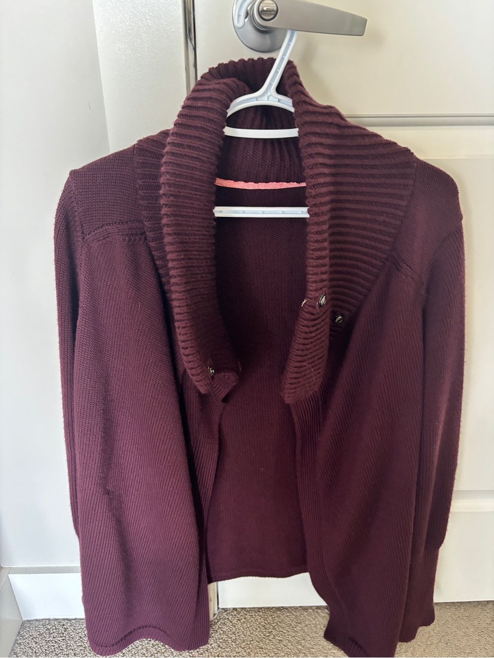 Lululemon Women’s Shawl Collar Open Cardigan Sweater - Burgundy